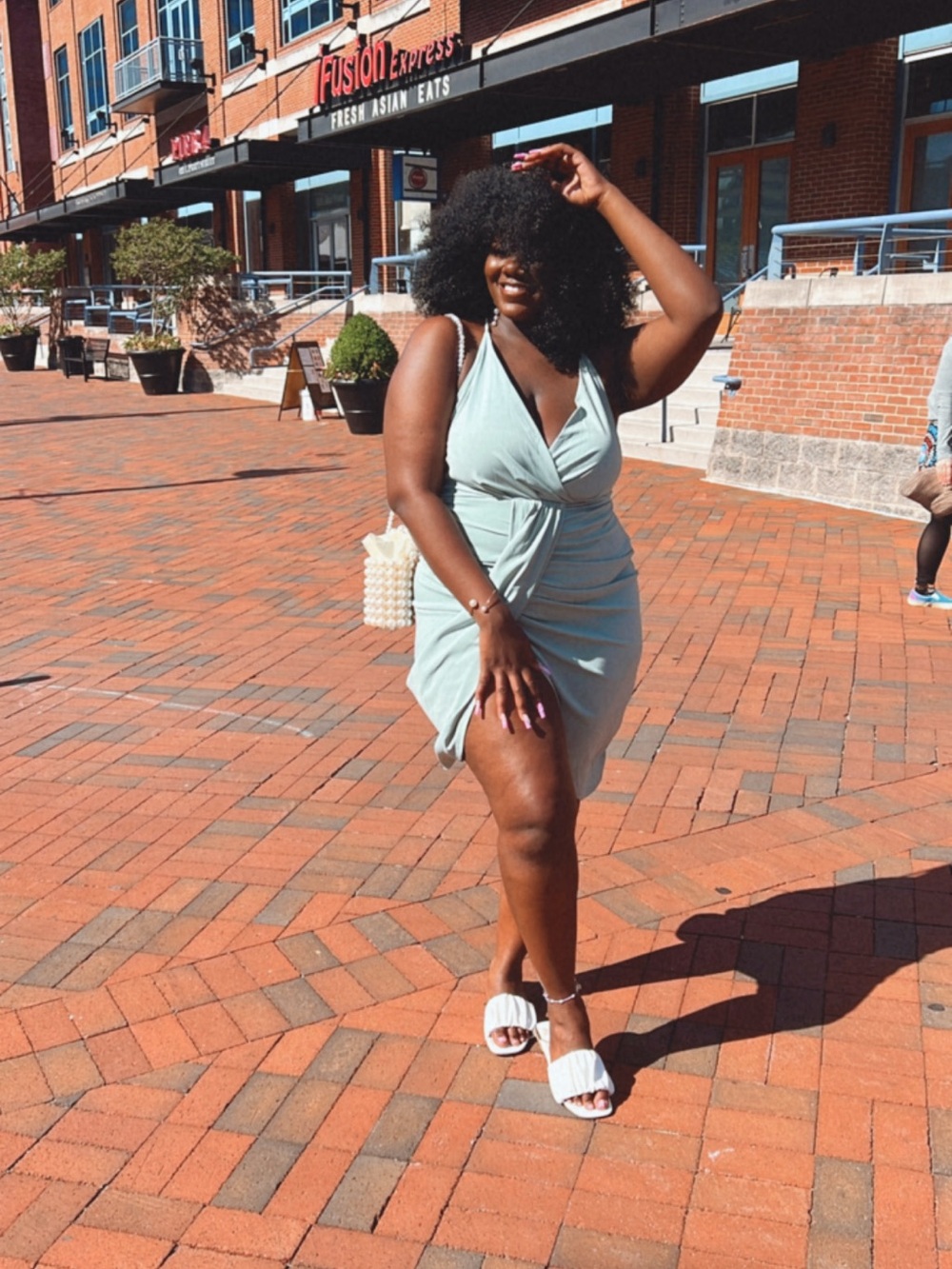 Mint Green Ruched Wrap Maxi Dress - Picture 11 of 14